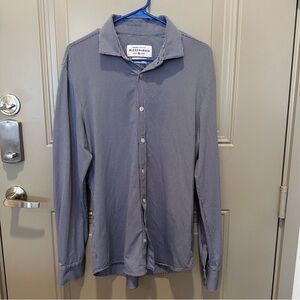 Mizzen + Main Spinnaker Collection Button Down Shirt Blue Gingham Large Trim Fit